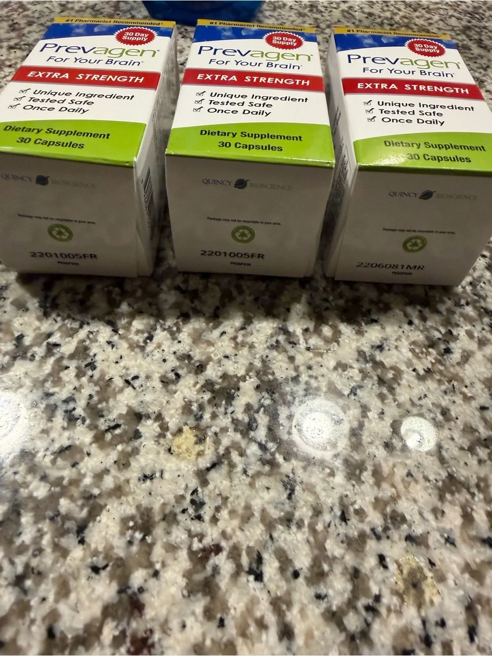 Lot of 3 Prevagen extra Strength 30 capsules each